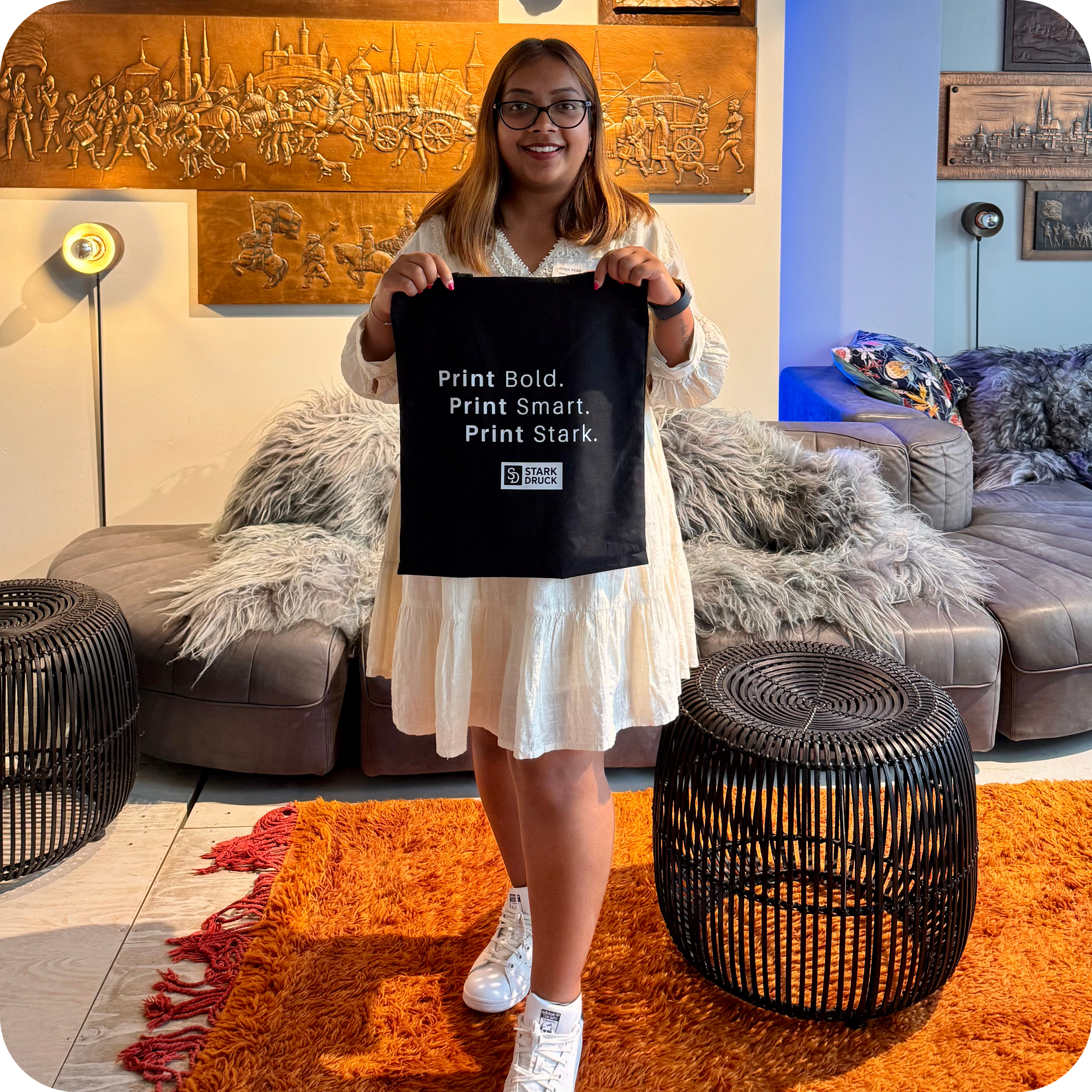 Stark Druck Bild Tote Bag